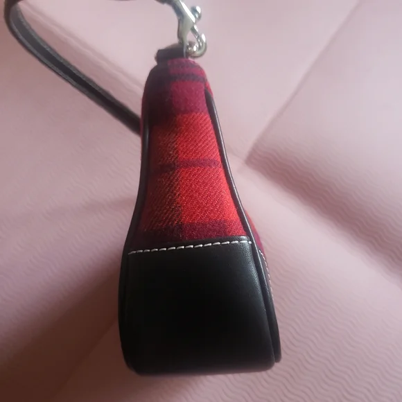 Coach Y2K Vintage Tartan Plaid Wool Mini Bag  Demi Shoulder Purse Holiday Grunge - Picture 6 of 14